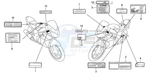 CBR125RS drawing CAUTION LABEL (CBR125R/RS/RW5/RW6/RW8)