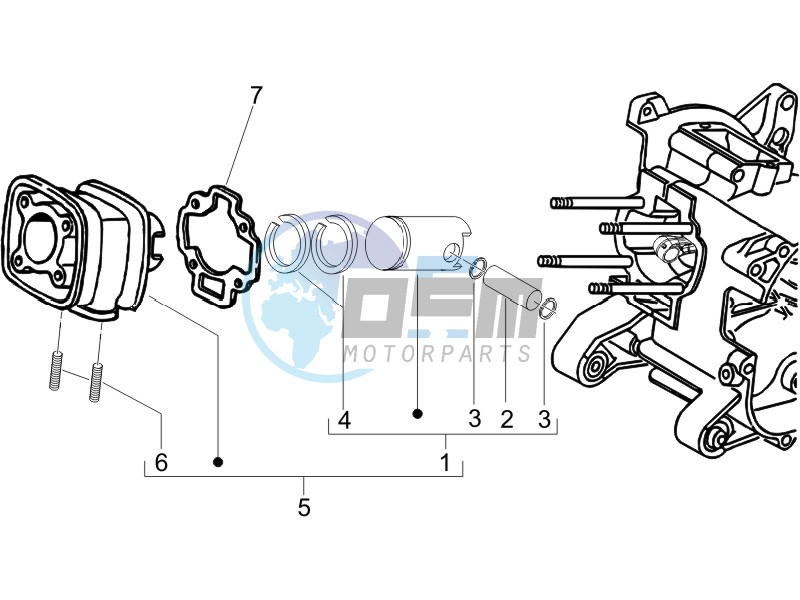 Cylinder - Piston - Wrist pin unit