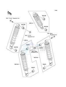 KLF250 KLF250A7F EU GB drawing Shock Absorber(s)