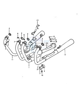 GSX1100 (T-X) drawing MUFFLER