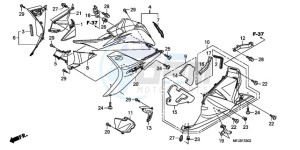 CBR600RR9 UK - (E / MME) drawing LOWER COWL (L.) (CBR600RR9,A/RA9,A)