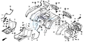 TRX350TE FOURTRAX ES drawing REAR FENDER