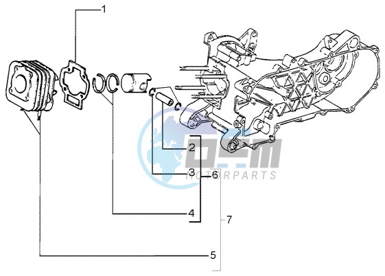 Cylinder - piston - wrist pin assy