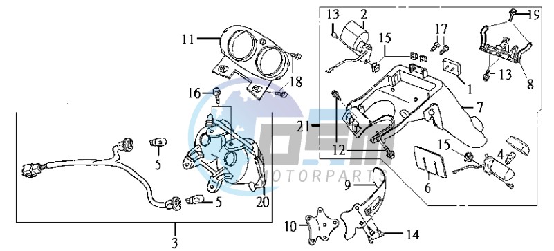 TAIL LIGHT - INDICATORS - REAR MUDGUARD