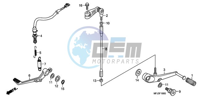 BRAKE PEDAL/CHANGE PEDAL