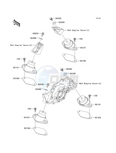 JT 1500 A [STX-15F] (A6F-A9F) A8F drawing ENGINE MOUNT