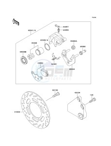 EX 500 D [NINJA 500R] (D6-D9) [NINJA 500R] drawing REAR BRAKE