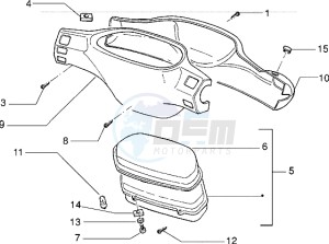 Zip 50 fast rider RST drawing Speedometers Kms. - handlebar cover