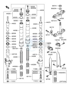 RM100 (E21) drawing FRONT FORK