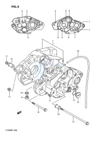 LT250R (E28) drawing CRANKCASE (MODEL H J K L M N)