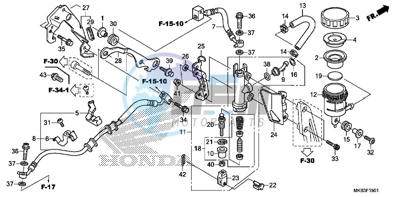 REAR BRAKE MASTER CYLINDER ( CBR1000RA/ SA)