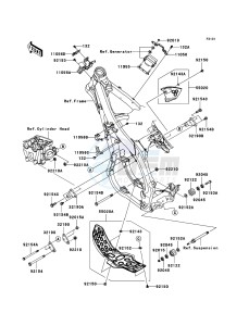 KX450F KX450EBF EU drawing Frame Fittings