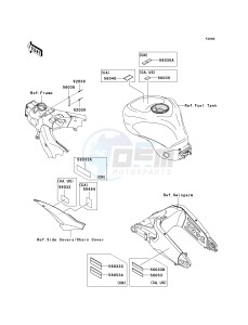 ZX 1000 E [NINJA ZX-10R] (E8F-E9FA) 0E9F drawing LABELS