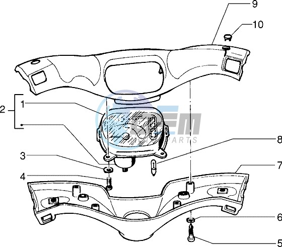 Speedometers Kms. - handlebar cover