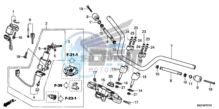 HANDLE PIPE/ TOP BRIDGE (CB1100CA/ CAD/ NA/ NAD)