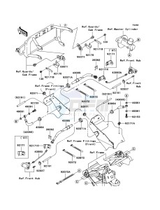 MULE_610_4X4 KAF400A7F EU drawing Front Brake Piping