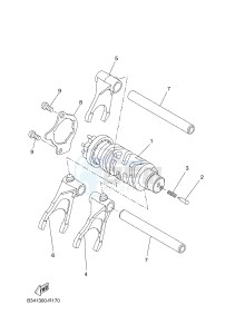 MTM690-U MTM-690-U XSR700 (B342 B342) drawing SHIFT CAM & FORK