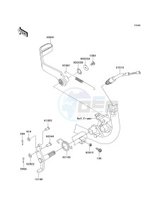 KSV 700 B [KFX700 V FORCE] (B1-B2) [KFX700 V FORCE] drawing BRAKE PEDAL