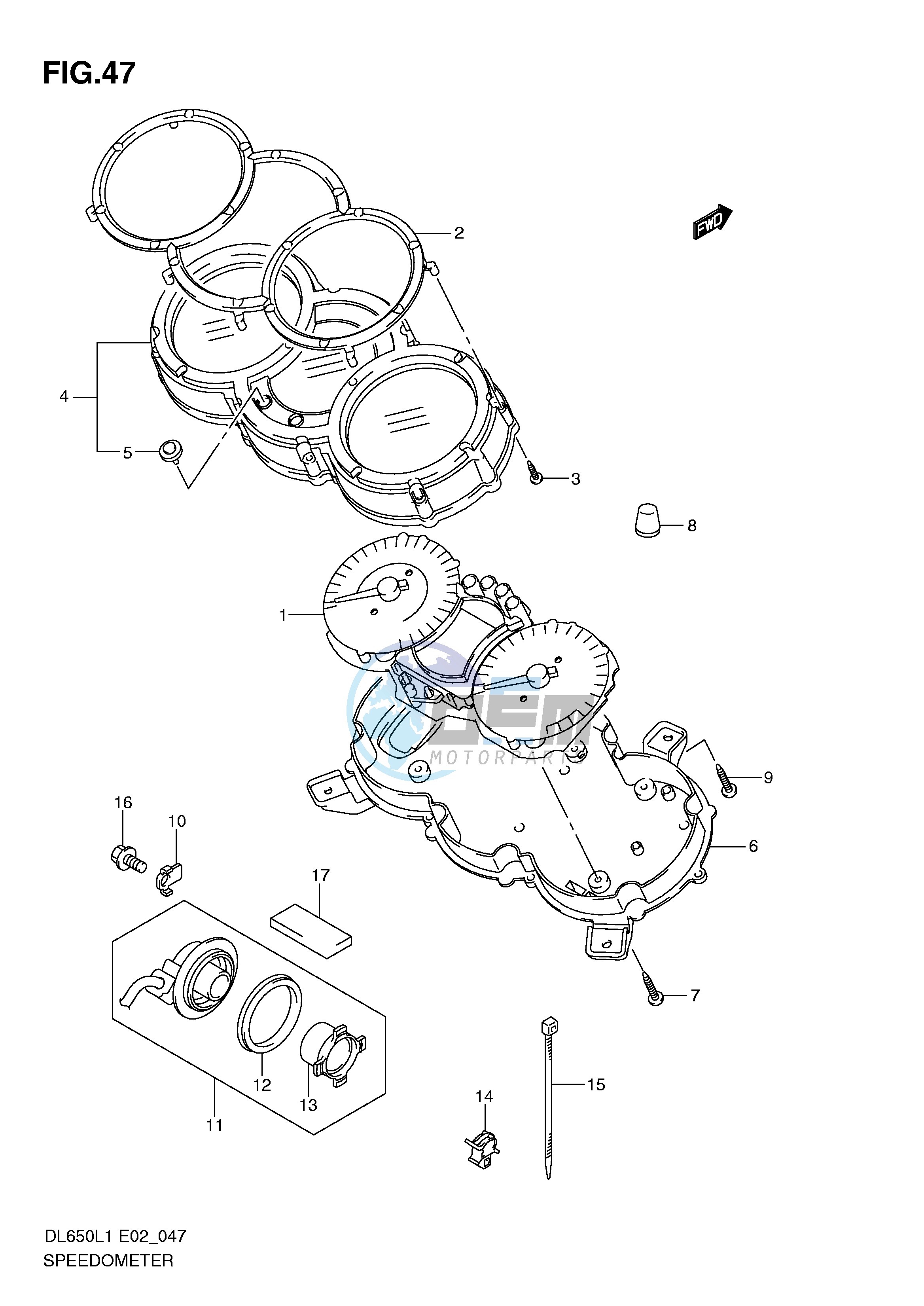 SPEEDOMETER (DL650AL1 E19)