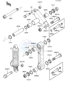 KDX 200 A [KDX200] (A1-A3) [KDX200] drawing REAR SUSPENSION