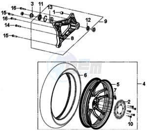 SYMPHONY SR 125 L7 drawing REAR WHEEL