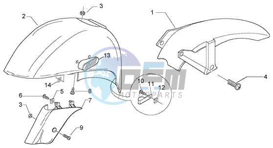 Front and rear mudguard