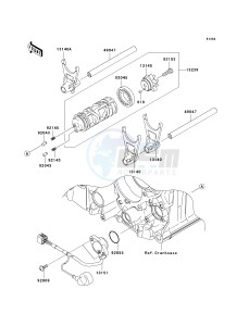 KRF 750 F [TERYX 750 4X4 NRA OUTDOORS] (F8F) C8FA drawing GEAR CHANGE DRUM_SHIFT FORK-- S- -