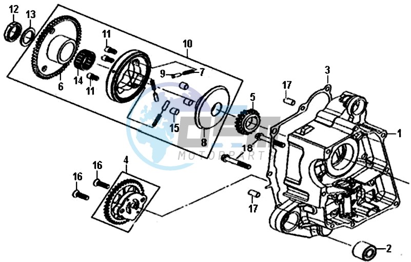 R CRANK CASE-OIL PUMP ASSY