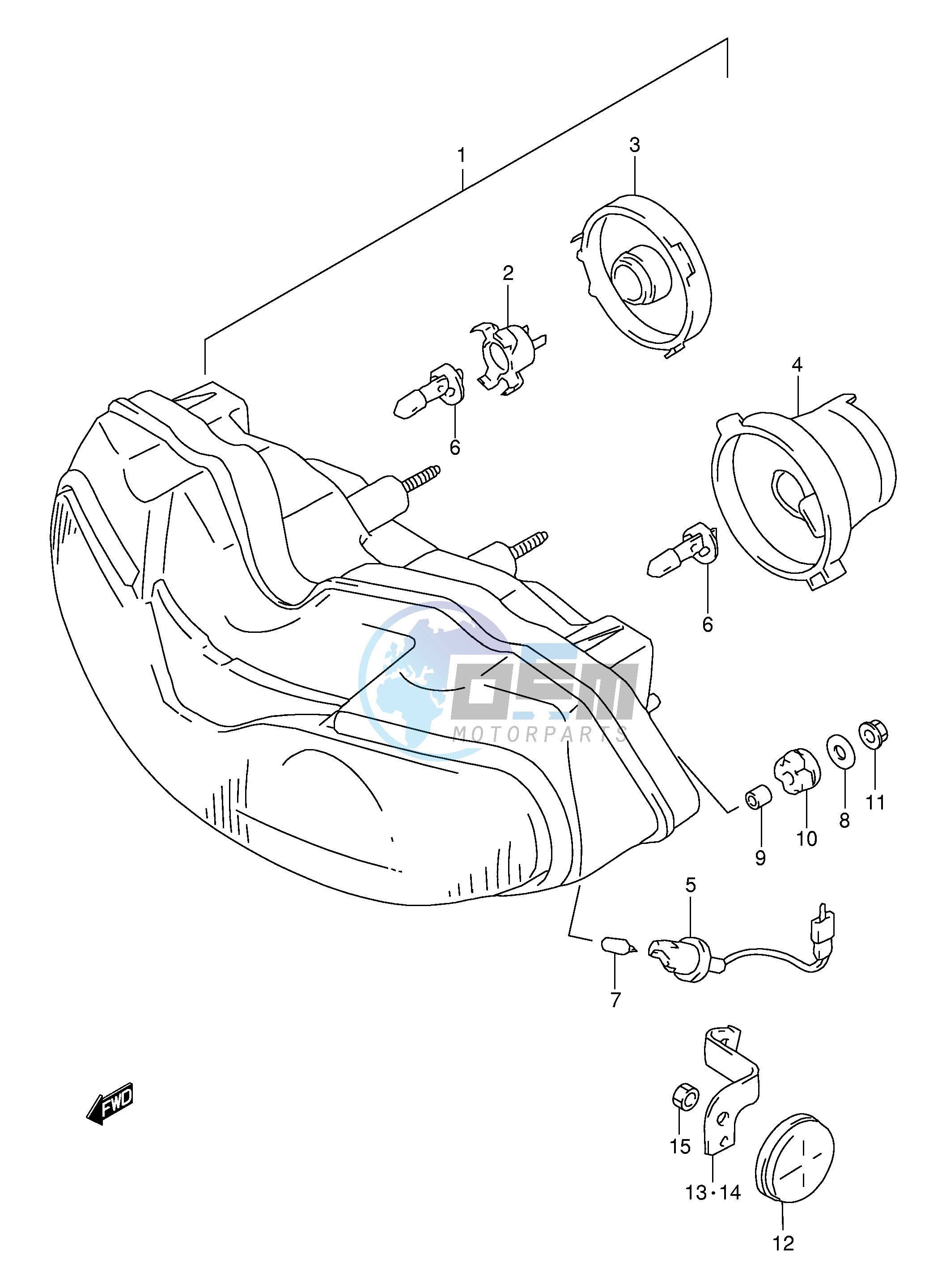 HEADLAMP (MODEL V E4,E18,E22,E25,E34,E39,P37)