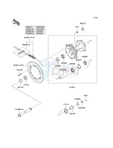 KDX 200 H (H10-H11) drawing REAR HUB