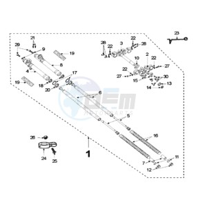 XPS 125CT EU drawing FRONT FORK / STEERINGHEAD