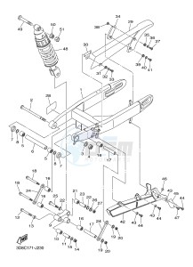 XVS1300A MIDNIGHT STAR (1CS5) drawing REAR ARM & SUSPENSION