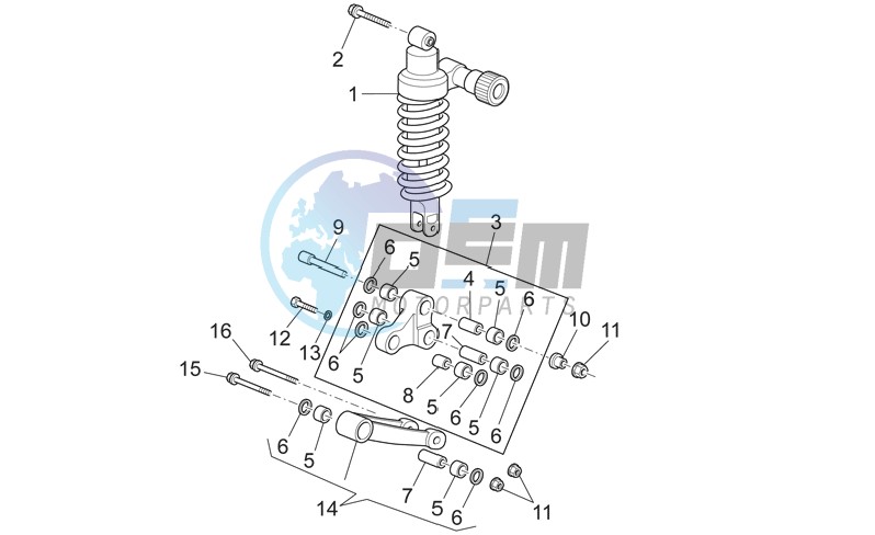 Connecting rod - rear shock abs.