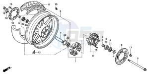 CBR600F drawing REAR WHEEL