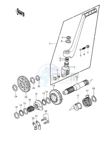 KDX 250 A [KDX250] (A1) [KDX250] drawing KICKSTARTER MECHANISM