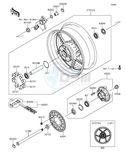 Z1000SX ZX1000LGF FR GB XX (EU ME A(FRICA) drawing Rear Hub