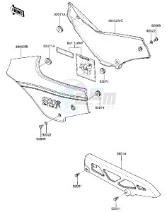 ZX 600 A [NINJA 600] (A3) [NINJA 600] drawing SIDE COVERS_CHAIN COVER