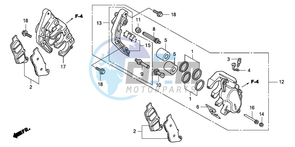 FRONT BRAKE CALIPER (CBF1000)