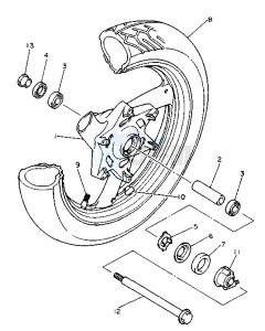 XJ S DIVERSION 600 drawing FRONT WHEEL