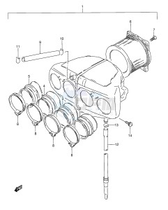 GSX600F (E2) Katana drawing AIR CLEANER (SEE NOTE 1)