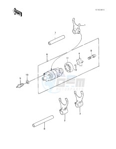 KLT 250 A [KLT250] (A2) [KLT250] drawing GEAR CHANGE DRUM & FORKS -- 83 A2- -