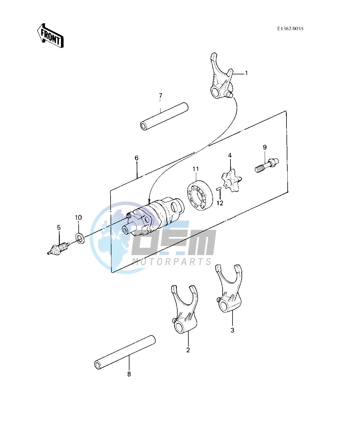 GEAR CHANGE DRUM & FORKS -- 83 A2- -