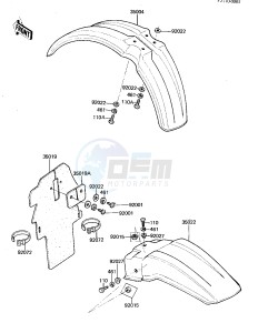 KX 125 A [KX125] (A7) [KX125] drawing FENDERS -- 81 A7- -