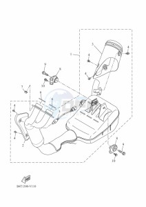 XSR700 MTM690D-U (BJY1) drawing EXHAUST