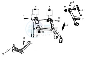 JET 4 50cc drawing CENTRAL STAND -SIDE STAND- KICKSTARTER PEDAL