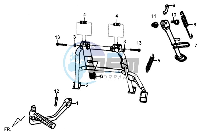 CENTRAL STAND -SIDE STAND- KICKSTARTER PEDAL