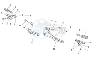 Nevada Classic 750 drawing Rear footrests