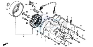 VT600CD drawing LEFT CRANKCASE COVER/ GENERATOR