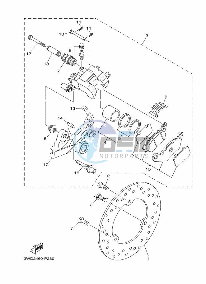 REAR BRAKE CALIPER