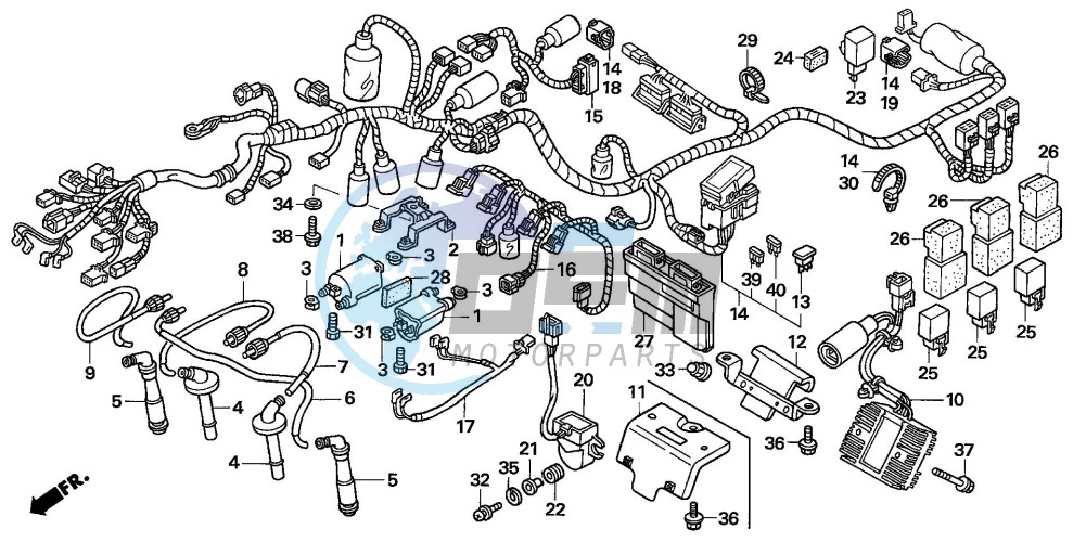 WIRE HARNESS/IGNITION COI L (CB1300/A)